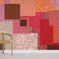 Multi Red Mosaic Wallpaper Mural Room