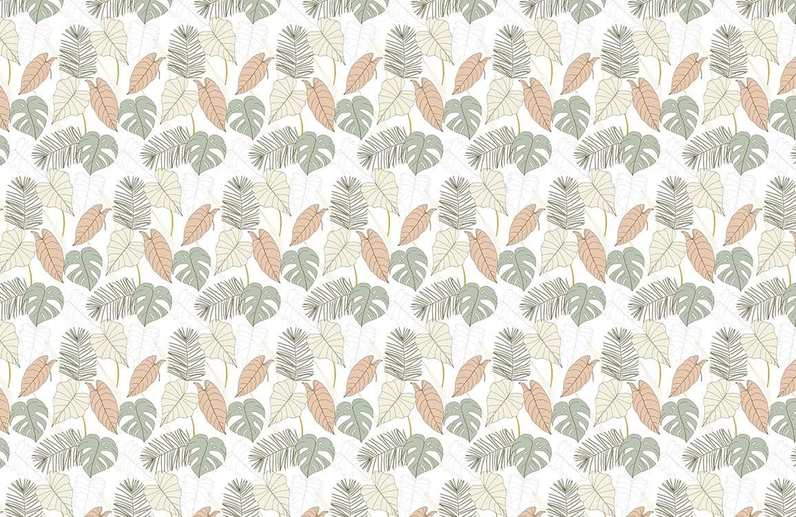 wallpaper mural with foliage and leaves, suitable for use in interior design