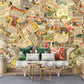 Decorate your living room with this score pattern vintage wallpaper mural.