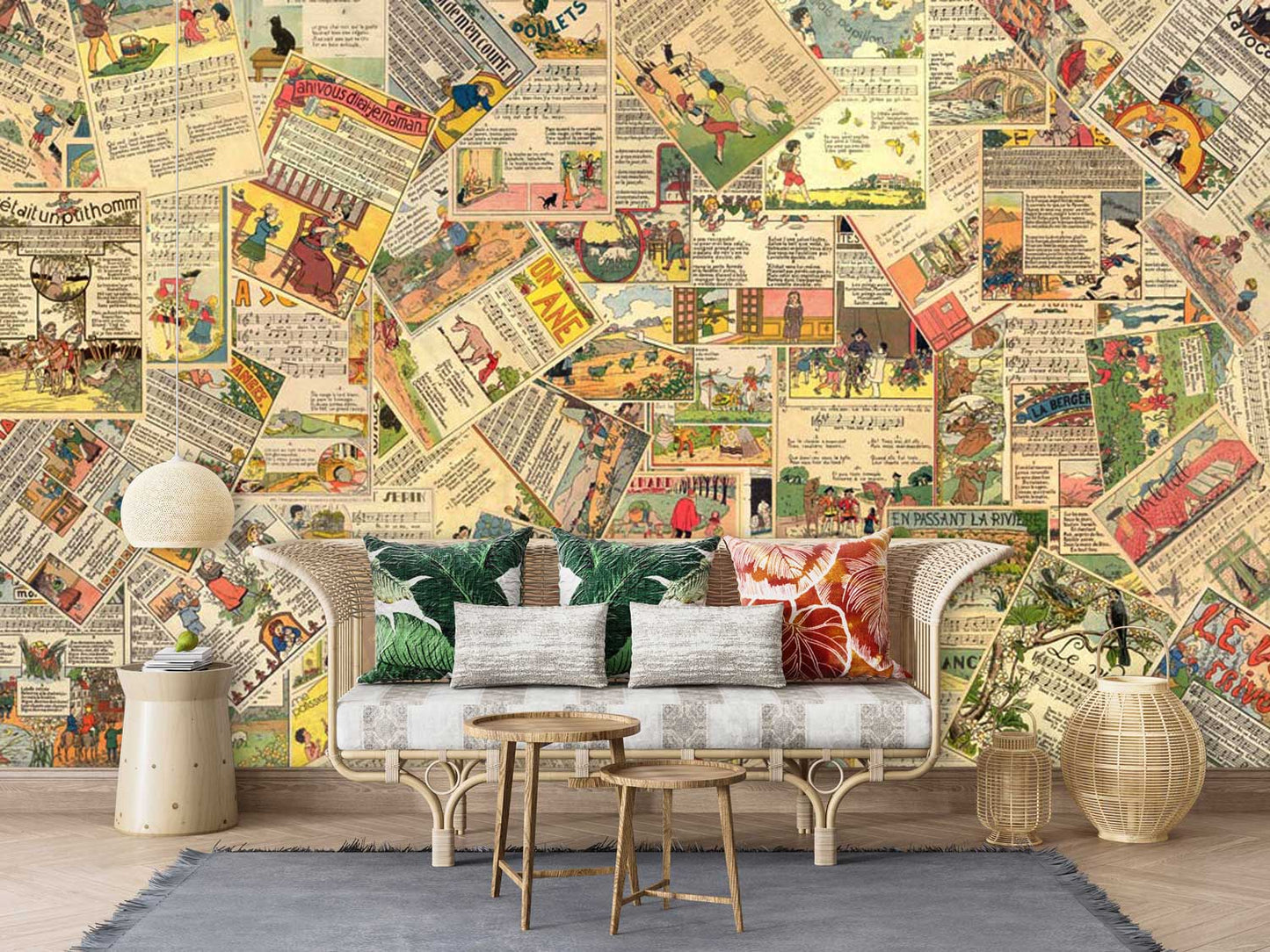 Score Pattern Wallpaper Mural Living Room