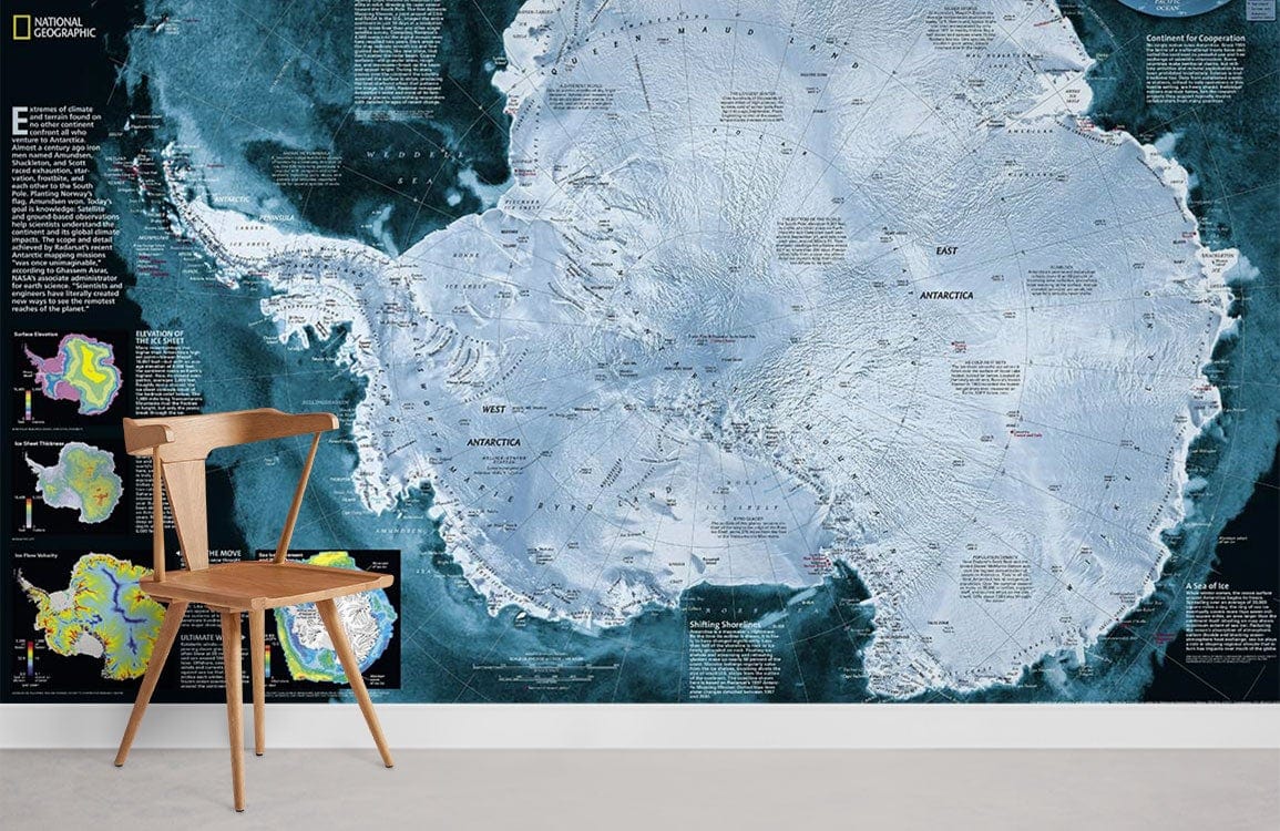 Antarctic Expedition Map Wall Mural