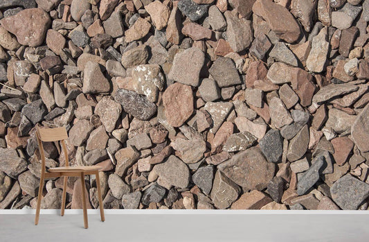 Home Decoration Wallpaper Mural Featuring a Brown Stone with Cracks Design