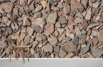 Rustic Brown Stone Texture Mural Wallpaper