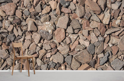 Home Decoration Wallpaper Mural Featuring a Brown Stone with Cracks Design