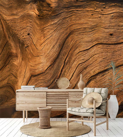 Natural Wood Wallpaper Decoration Art