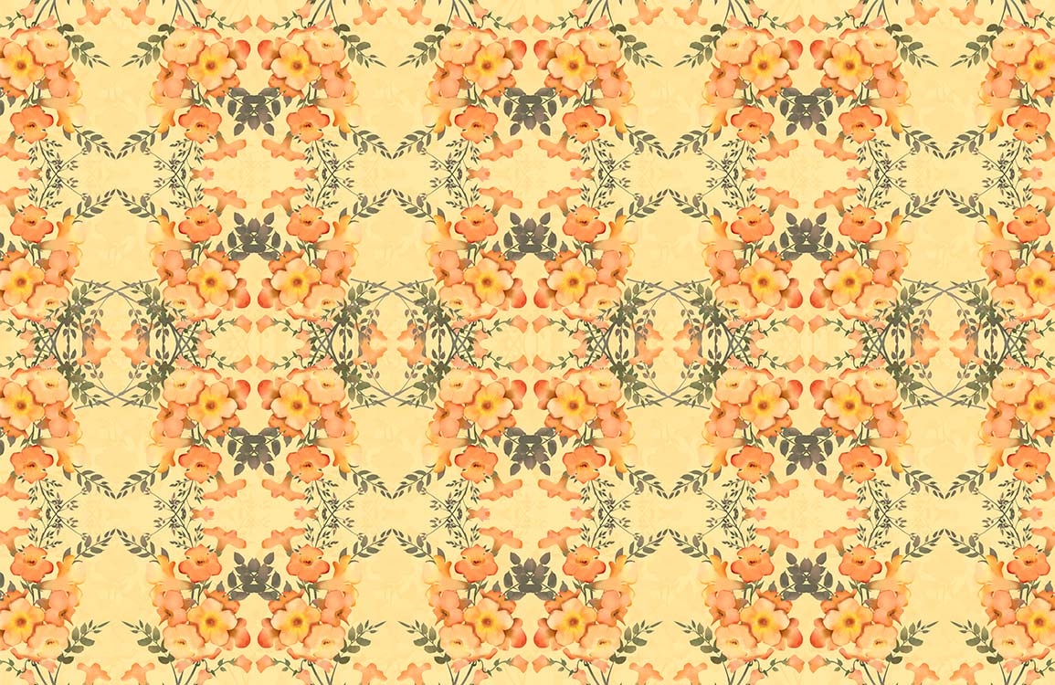 Vintage Botanical Floral Pattern Mural Wallpaper