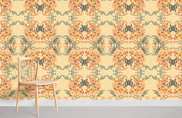 Vintage Botanical Floral Pattern Mural Wallpaper