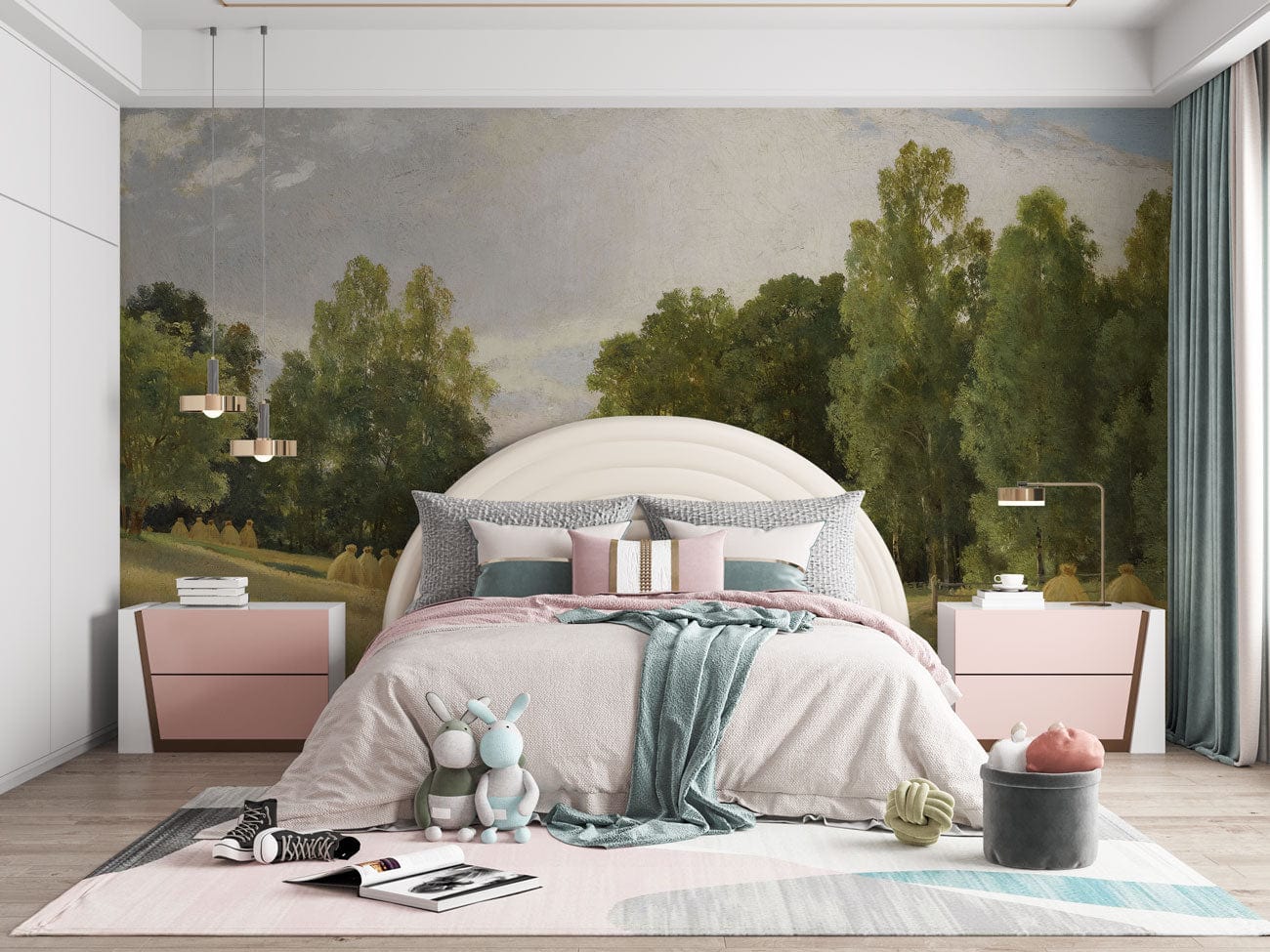 Near the Forest Wallpaper Mural bedroom decor idea