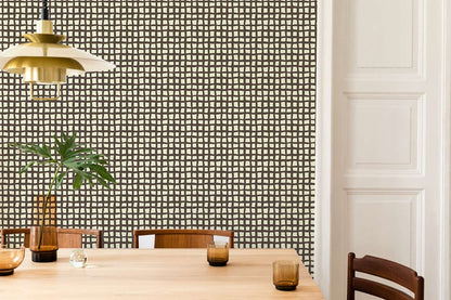 Net Lattice Wallpaper Mural in dining room