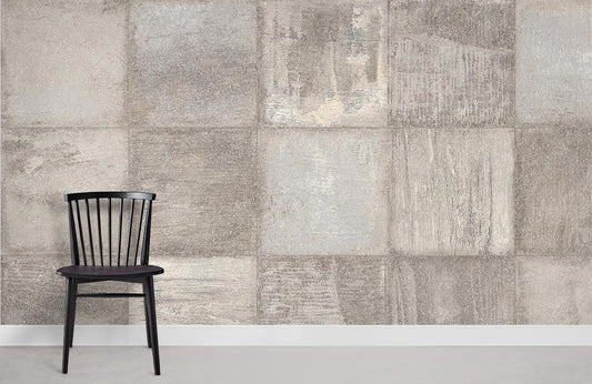 Neutral Concrete Square Pieces Wallpaper Mural for room decor