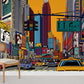 Vibrant Cityscape Artistic Wall Mural
