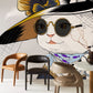 Wallpaper mural depicting a noble lady cat, perfect for use as a hallway decoration