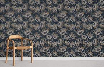 Abstrakte Geometrische Marine Gold Tapete Wandbild