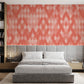 mural of pink abstract fur wallpaper used for the interior decoration of the bedroom.