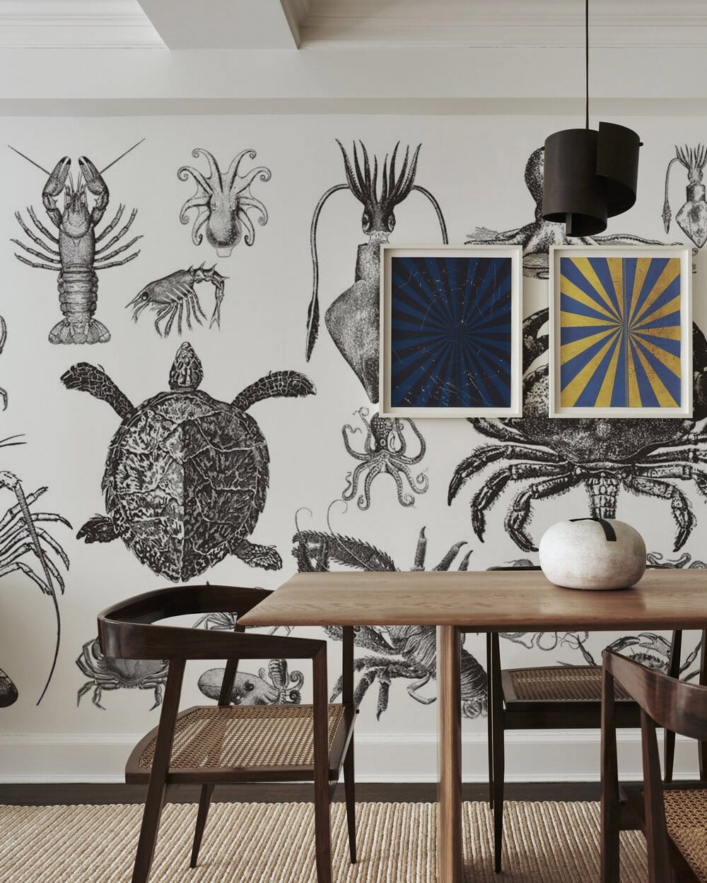 Wallpaper Mural of Ocean Animals and Creatures, Perfect for Decorating the Dining Room