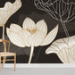 Off-white Lotus Flower Mural Room