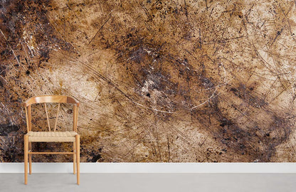 Rustic Distressed Gold Metallic Mural Wallpaper
