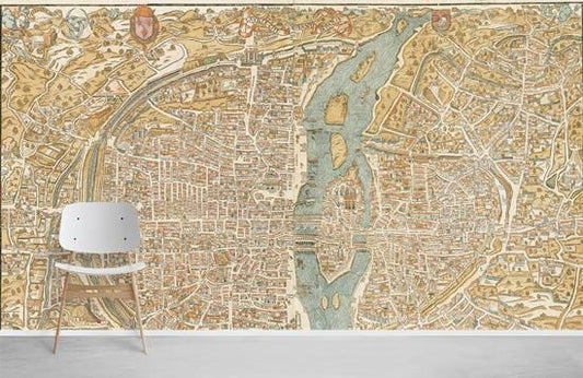 Vintage Map Wall Mural Mural Wallpaper