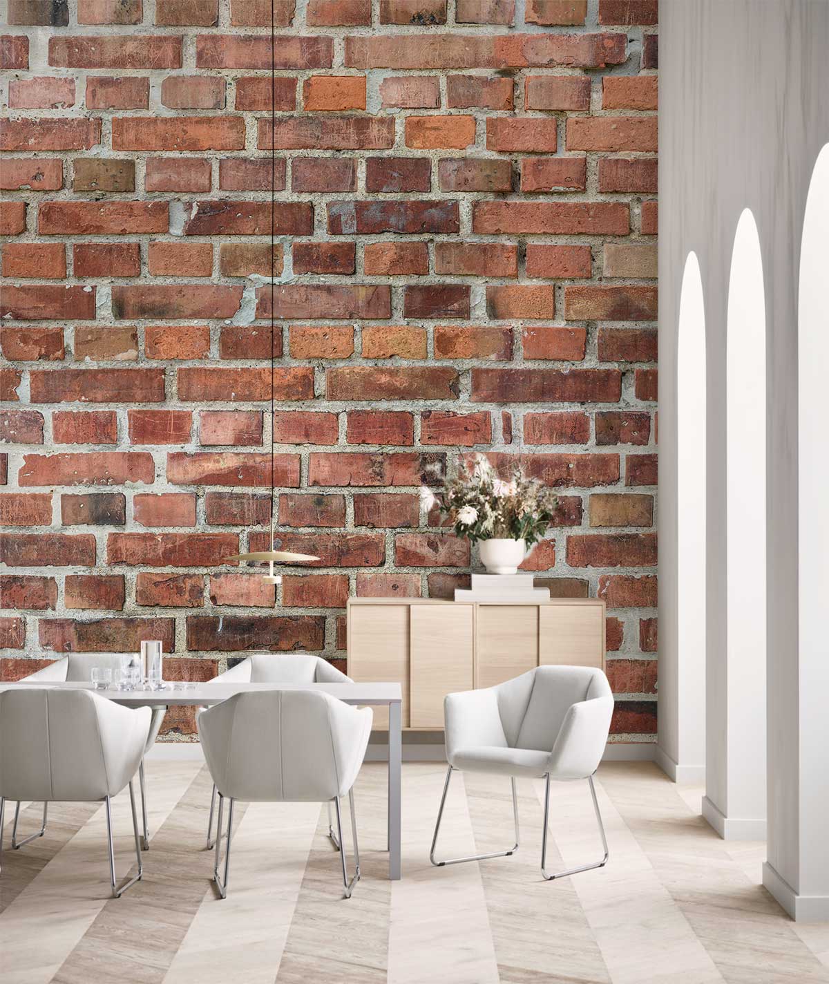 red brick walls mural home decor