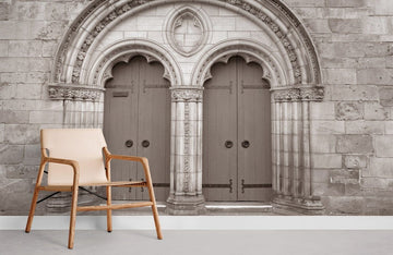 Gotische Torbogen Vintage Wandmalerei