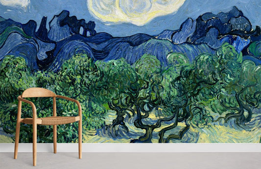 Olive Trees oil painting Wallpaper Mural for Room decor