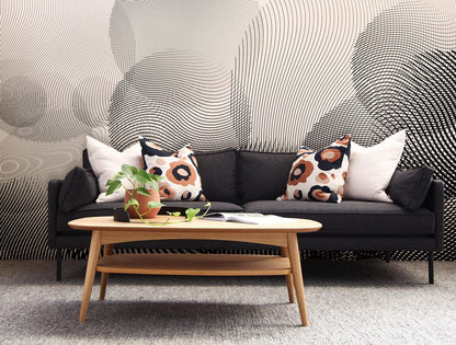 Ombre Black Circles Cool Mural Hallway