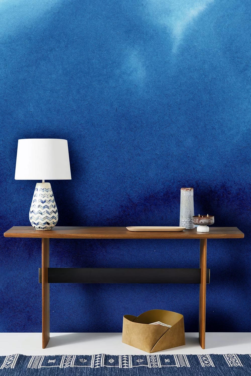 Ombre Blue Ink Wallpaper Mural Decoration