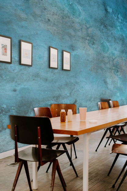 Ombre Blue Watercolor ocean effect Wallpaper Mural for dining Room