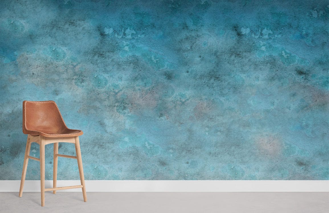Ombre Blue Watercolor ocean effect Wallpaper Mural for Room decor