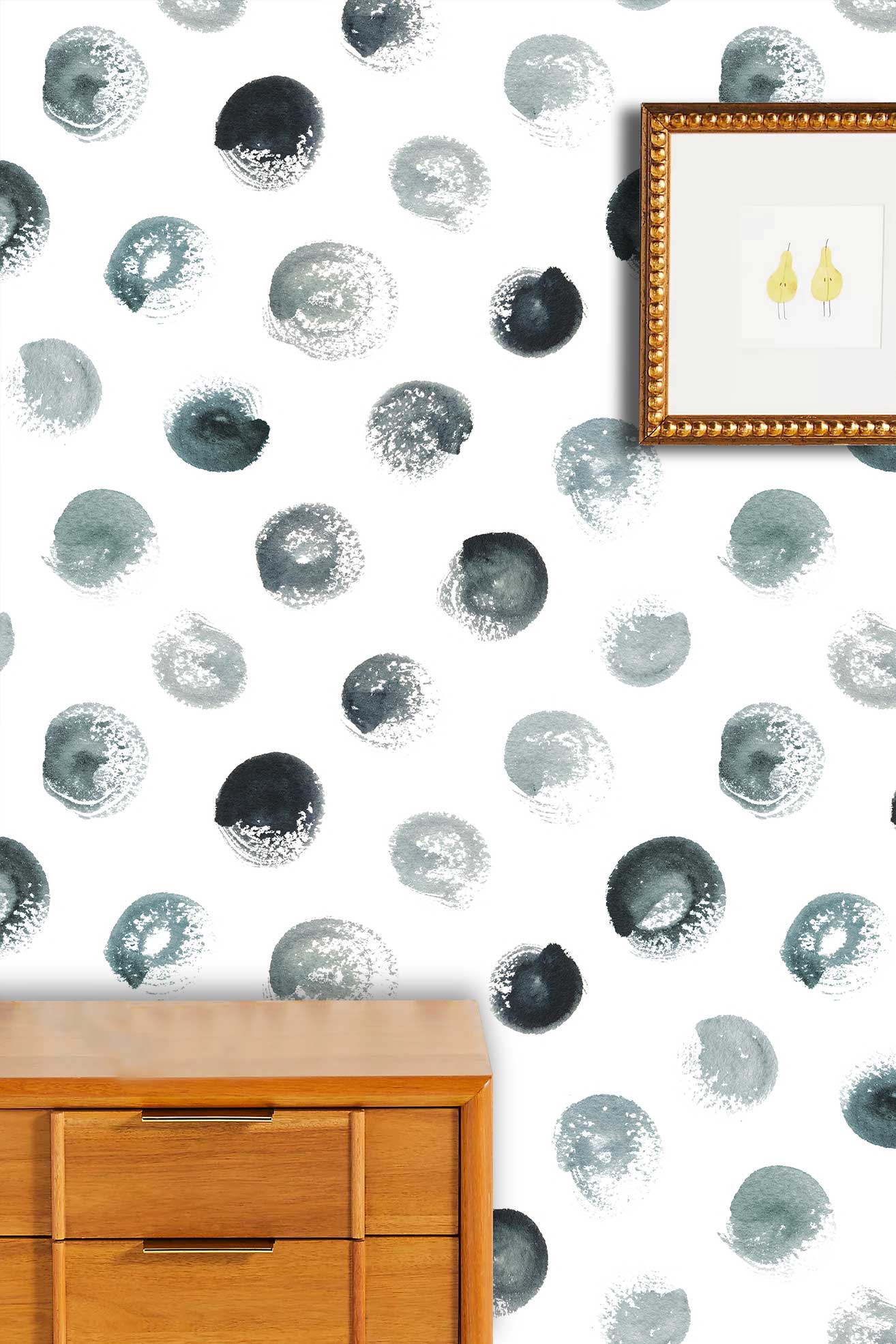 Ombre Blueberry Pattern Custom Wallpaper Art