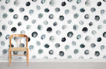 Abstract Silver Dot Artistic Mural Wallpaper