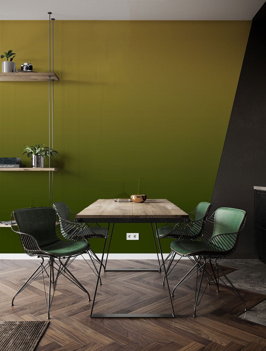 ombre green wall mural studyroom decoration