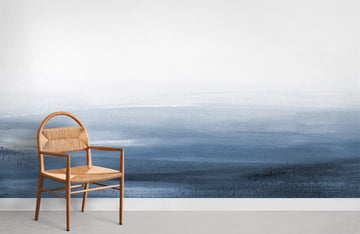 Serene Blue Watercolor Abstract Wall Mural