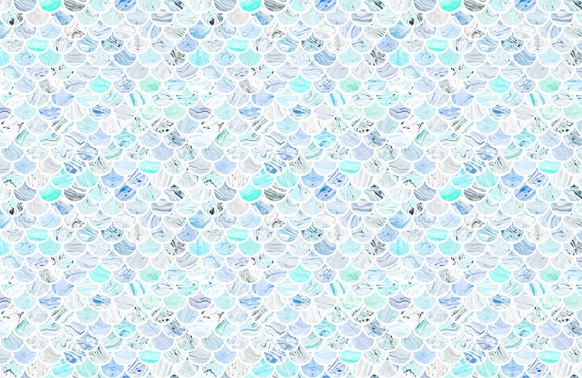 Abstract Blue Waves Artistic Mural Wallpaper