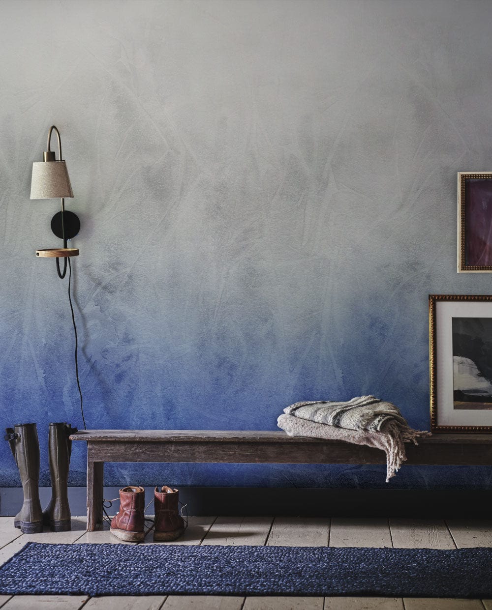 gradient abstract blue wallpaper mural lounge design