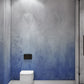 ombre watercolor blue mural bathroom decoration idea