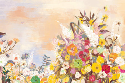 custom oil painting flower wallpaper mural for home decor