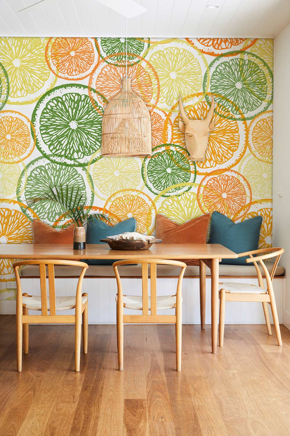 Orange Jelly Mural Design For Dining Room