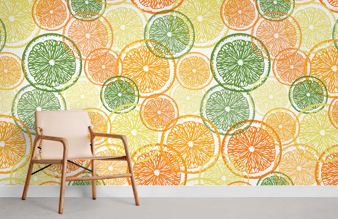 Orange Jelly Candy Fruit Mural Room