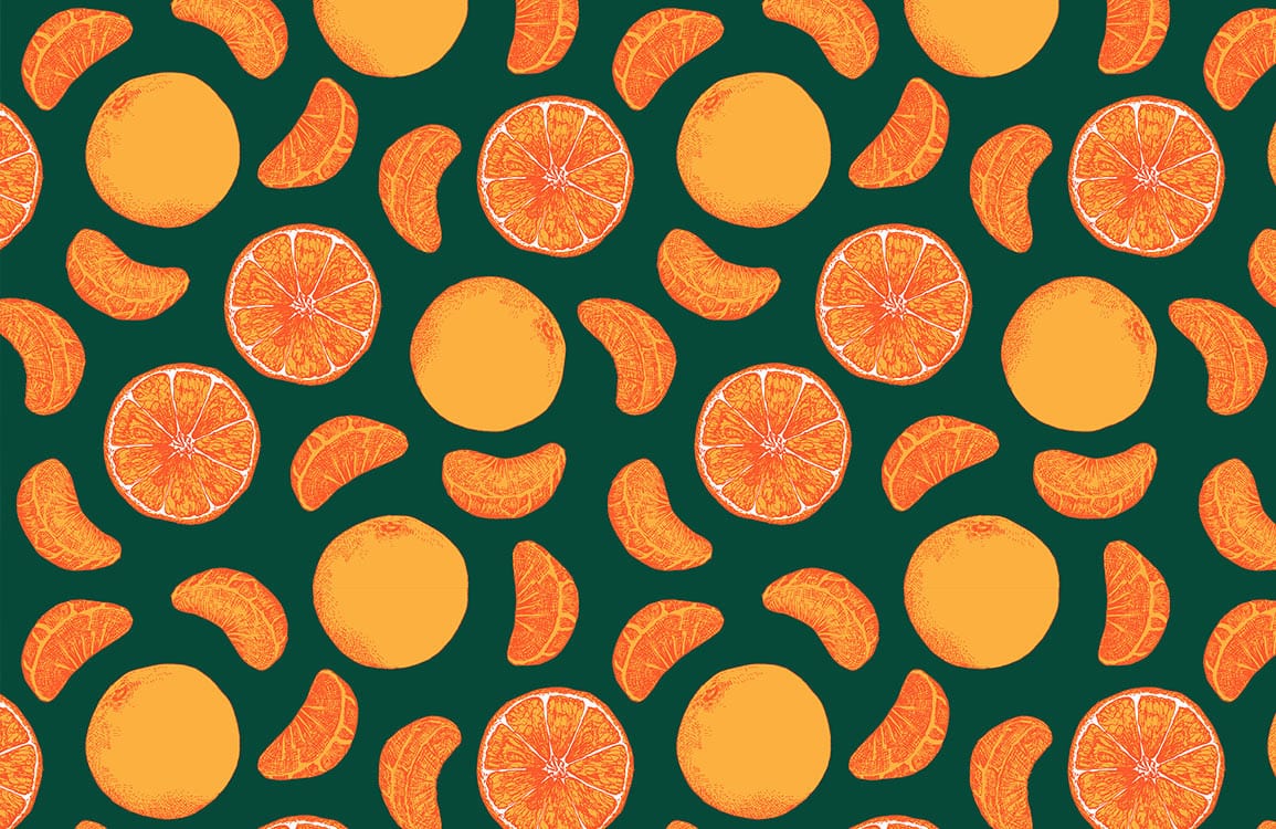 Sliced Orange Fruit Wallpaper Mural
