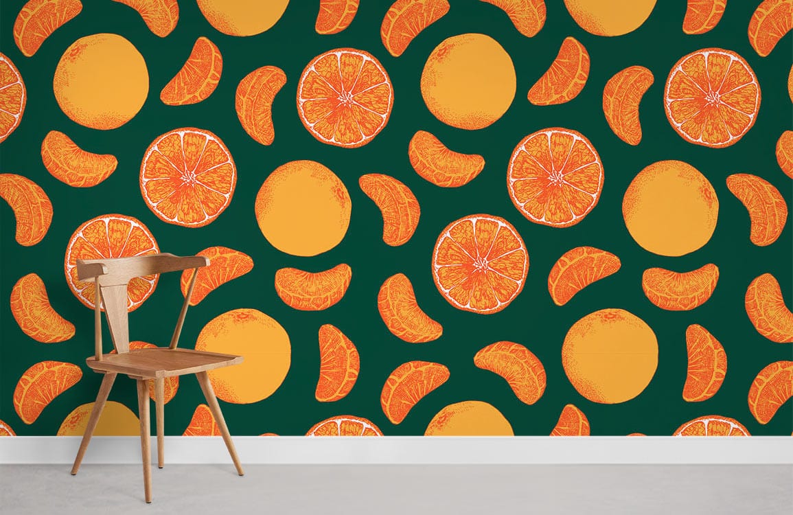 Sliced Orange Fruit Wallpaper Murals for Room decor