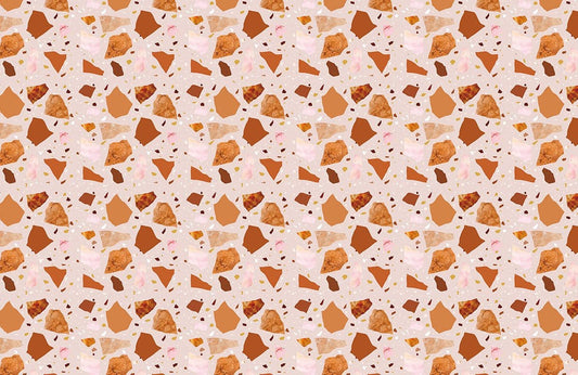 Orange Terrazzo and Marble Wallpaper Mural for Interior Design of Homes