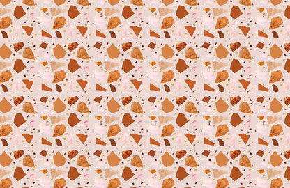Orange Terrazzo and Marble Wallpaper Mural for Interior Design of Homes