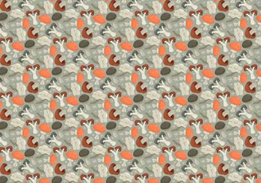 custom Drifting Mushrooms wallpaper mural plain