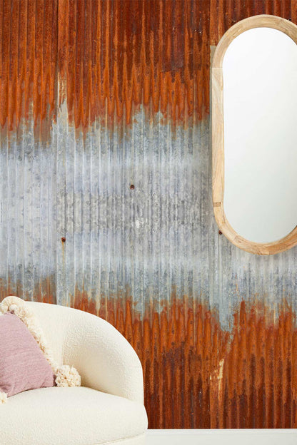 Metal Rust Effect Mural Wallpaper for hallway