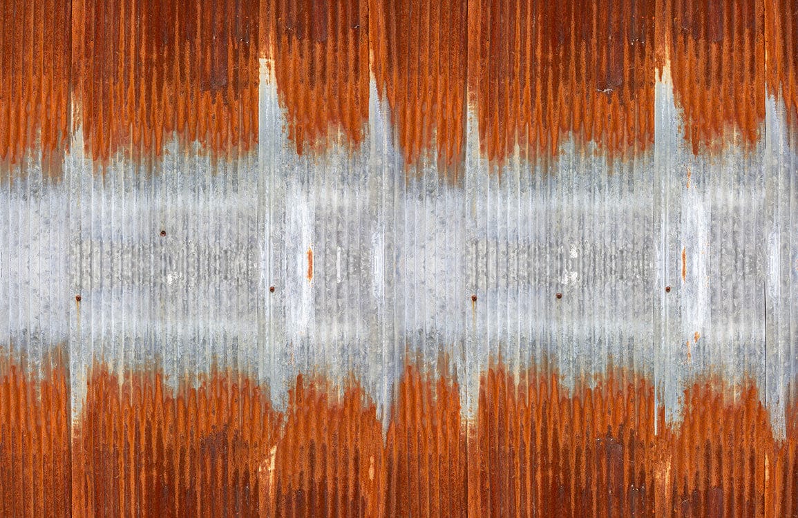 Rustic Industrial Corrugated Iron Mural Wallpaper