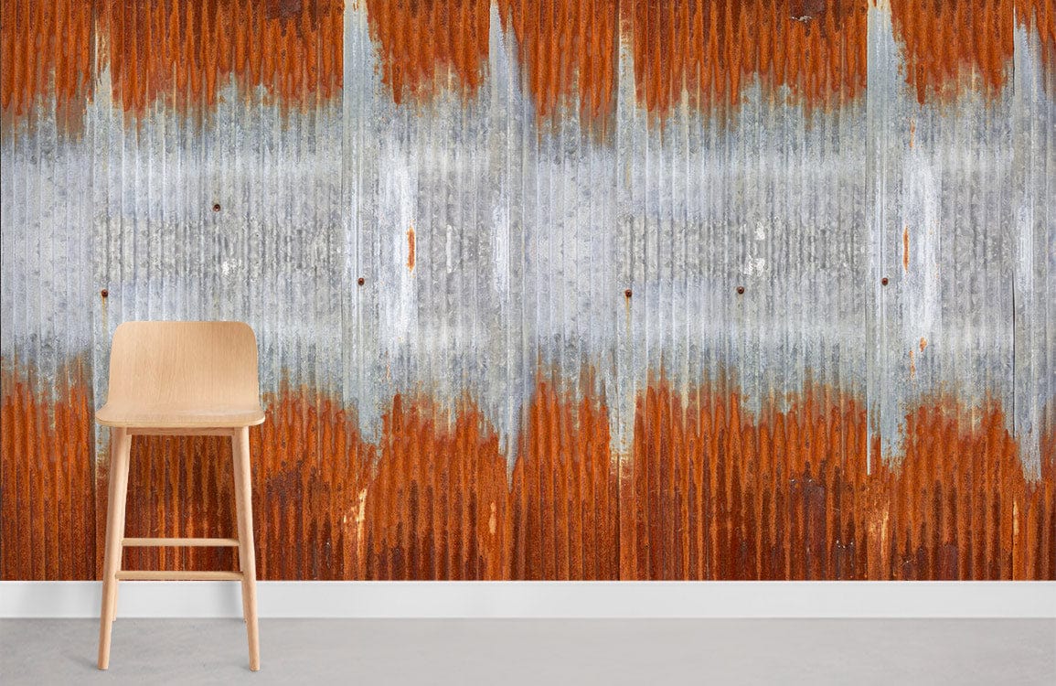 Rustic Industrial Corrugated Iron Mural Wallpaper | Ever Wallpaper ...