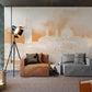 custom Sketched Palace building wallpaper mural for living room