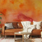 Orange Watercolour abstract Wallpaper Mural for living room