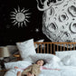 Wallpaper mural depicting outer space for the bedroom